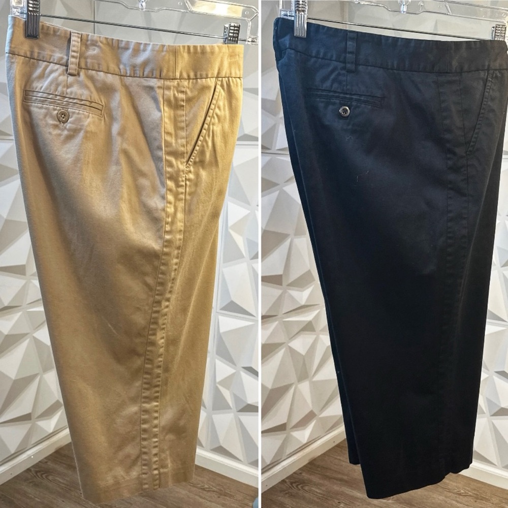 Like New!  (2) Apostrophe Capris Tan/Black
